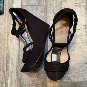 Torrid suede wedge platform with square panels
